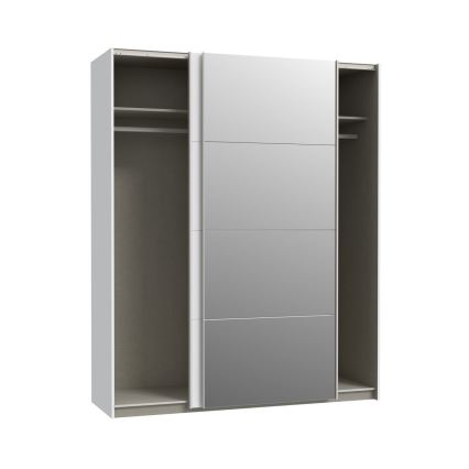 Šatní skříň se zrcadlem KARO 170x210 cm bílá