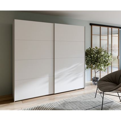 Šatní skříň se zrcadlem KARO 220x210 cm bílá