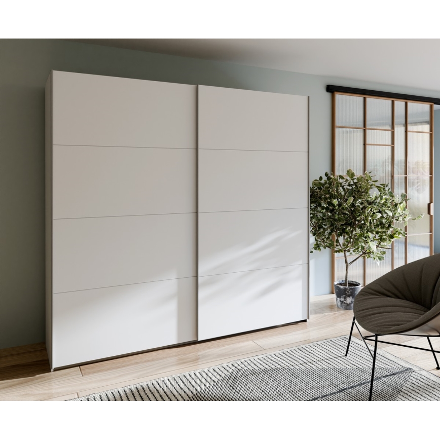 Šatní skříň se zrcadlem KARO 220x210 cm bílá