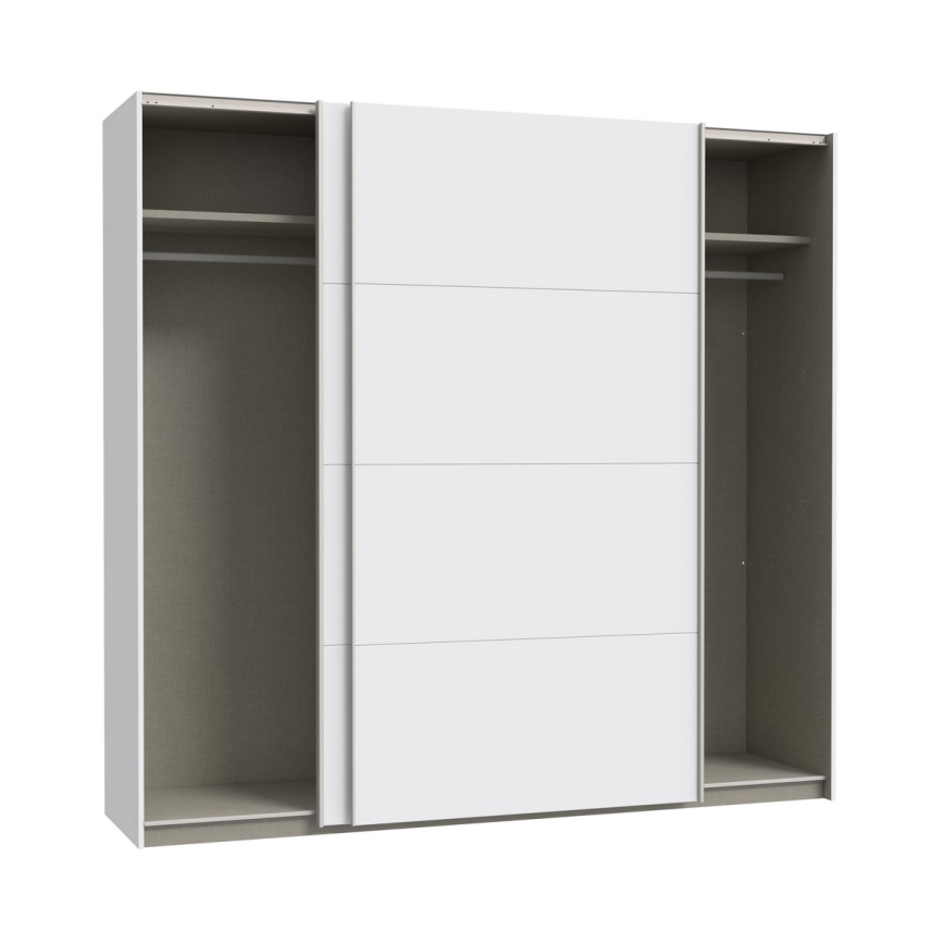 Šatní skříň se zrcadlem KARO 220x210 cm bílá