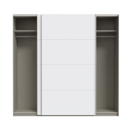 Šatní skříň se zrcadlem KARO 220x210 cm bílá