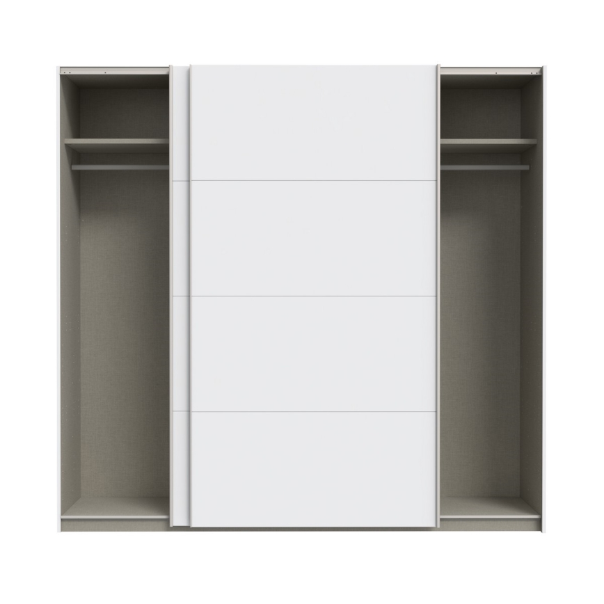 Šatní skříň se zrcadlem KARO 220x210 cm bílá