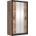 Šatní skříň se zrcadlem MIRO 120x215 cm dub craft/černá