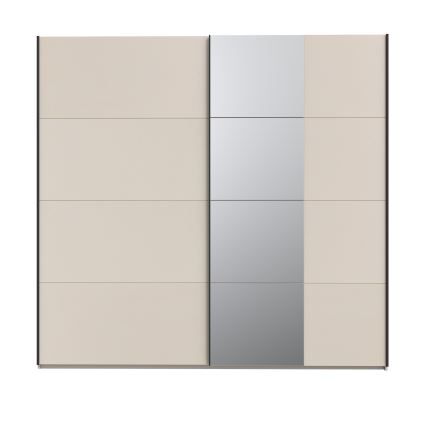 Šatní skříň se zrcadlem ODEN 220x210 cm béžová