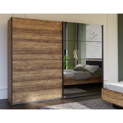 Šatní skříň se zrcadlem OREN 270x210 cm dub artisan