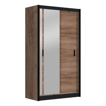 Šatní skříň se zrcadlem SABRINA 120x215x61 cm dub craft