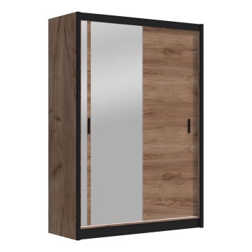 Šatní skříň se zrcadlem SABRINA 150x215 cm dub craft