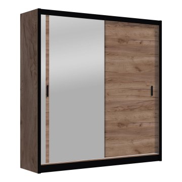 Šatní skříň se zrcadlem SABRINA 180x215x61 cm dub craft