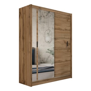Šatní skříň se zrcadlem SABRINA 180x215x61 cm dub woltan