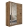 Šatní skříň se zrcadlem SABRINA 180x215x61 cm dub woltan