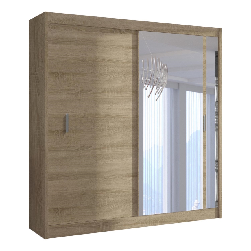 Šatní skříň se zrcadlem SABRINA 203x215 cm dub sonoma
