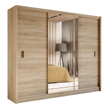 Šatní skříň se zrcadlem SABRINA 250x215 cm dub sonoma