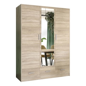 Šatní skříň se zrcadlem SANNA 150x215 cm dub sonoma