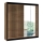 Šatní skříň se zrcadlem SANTINO 203x215 cm dub craft/černá