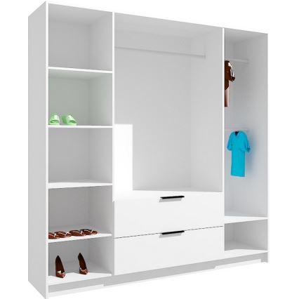 Šatní skříň se zrcadlem VISTA 200x215 cm dub artisan/grafit