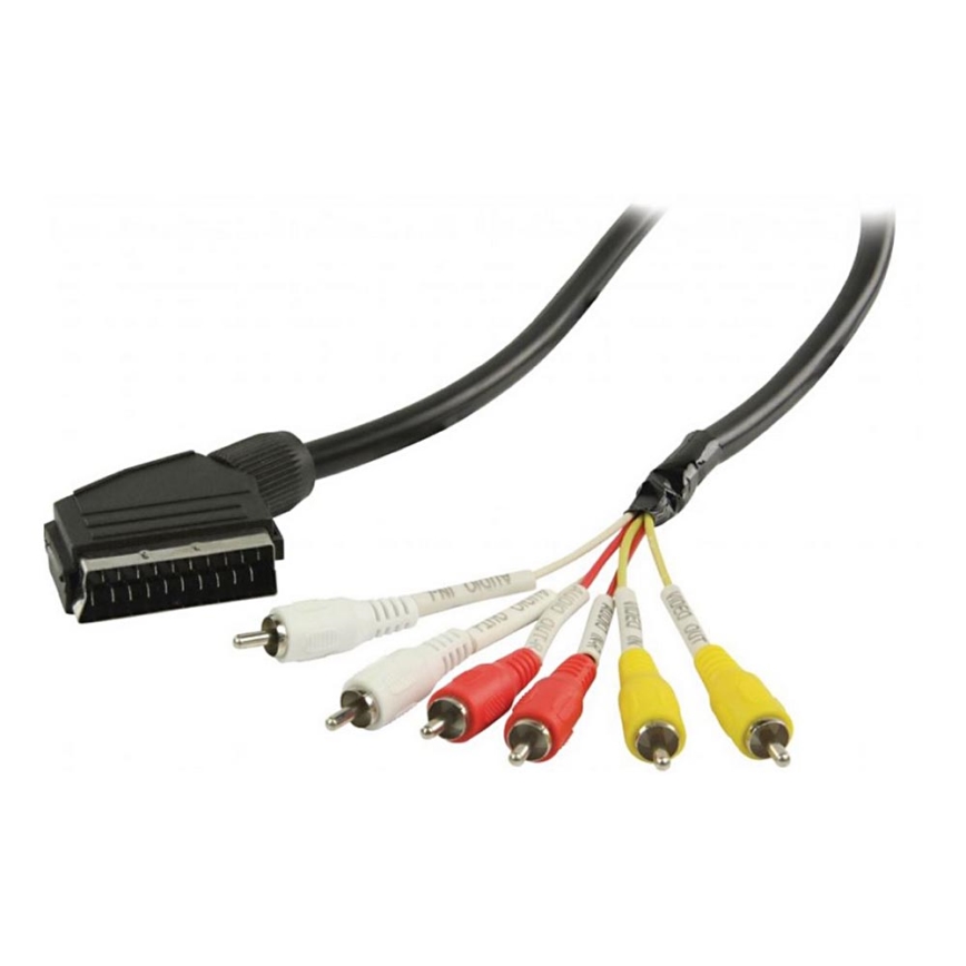 SCART kabel 6x zástrčka černá 2m