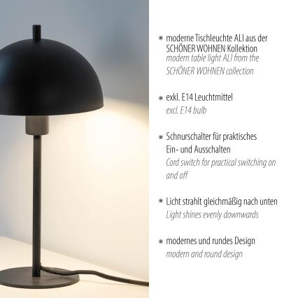 Schöner Wohnen 11726-18 - Stolní lampa ALI 1xE14/15W/230V černá