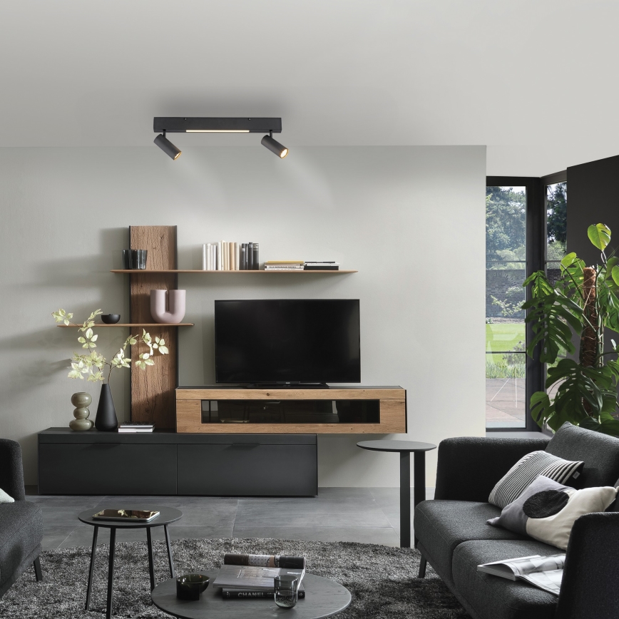 Schöner Wohnen 11793-18 - LED Bodové svítidlo DANTE 2xGU10/10W/230V + LED/7,2W černá