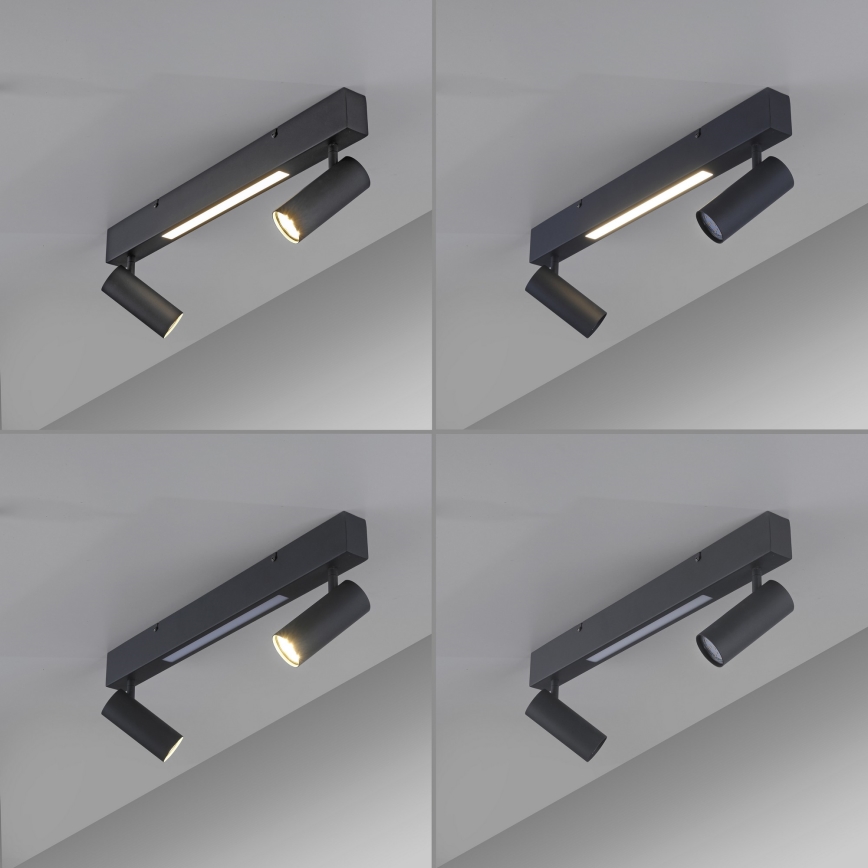 Schöner Wohnen 11793-18 - LED Bodové svítidlo DANTE 2xGU10/10W/230V + LED/7,2W černá