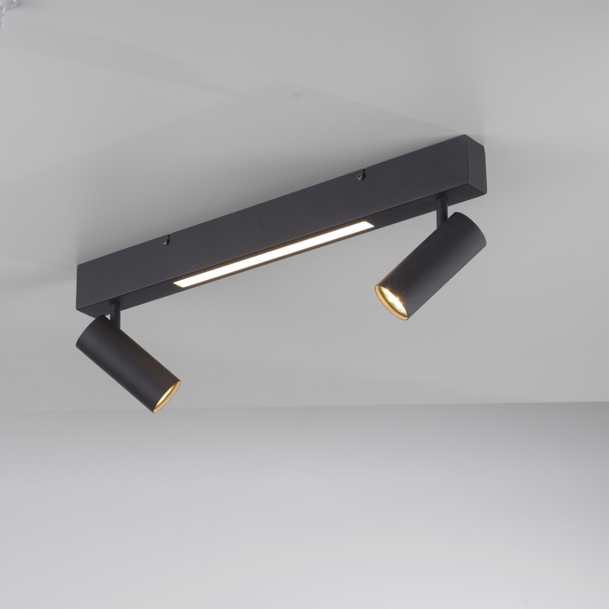 Schöner Wohnen 11793-18 - LED Bodové svítidlo DANTE 2xGU10/10W/230V + LED/7,2W černá