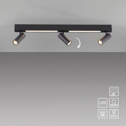 Schöner Wohnen 11794-18 - LED Bodové svítidlo DANTE 3xGU10/10W/230V + LED/14,4W černá