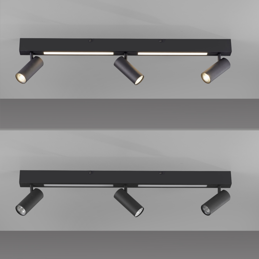Schöner Wohnen 11794-18 - LED Bodové svítidlo DANTE 3xGU10/10W/230V + LED/14,4W černá