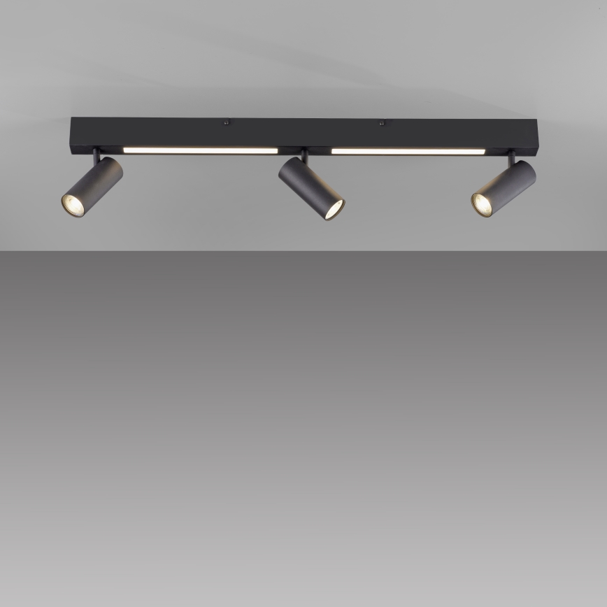 Schöner Wohnen 11794-18 - LED Bodové svítidlo DANTE 3xGU10/10W/230V + LED/14,4W černá