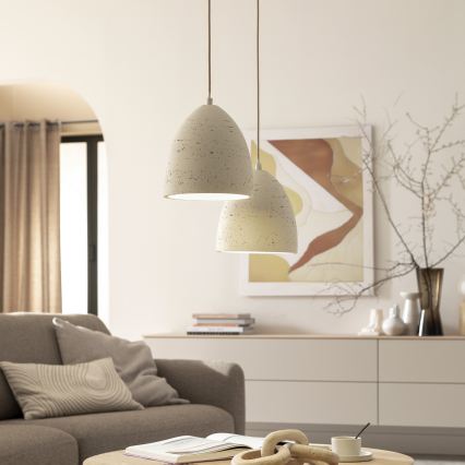Schöner Wohnen 12540-42 - Lustr na lanku TRAVENTA 1xE27/40W/230V pr. 21 cm beton