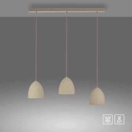 Schöner Wohnen 12541-42 - Lustr na lanku TRAVENTA 3xE27/40W/230V beton