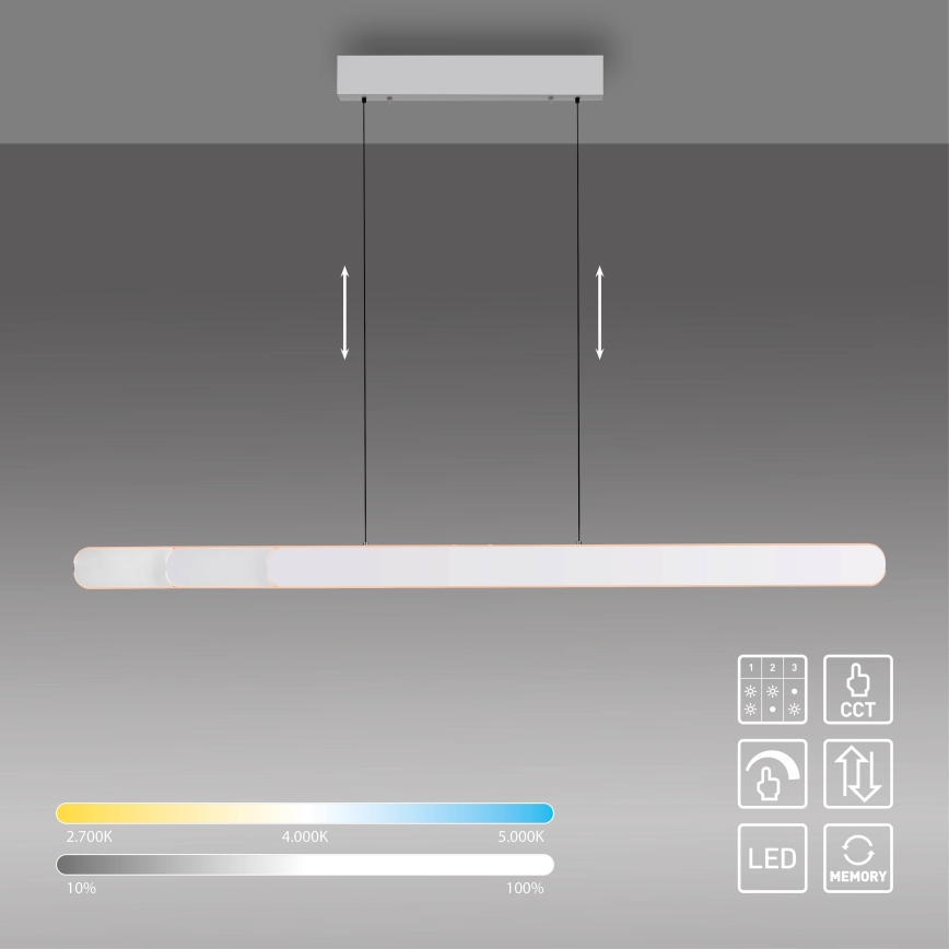 Schöner Wohnen 12577-16 - LED Stmívatelný lustr na lanku ADRIANA ROUND 2xLED/24W/230V 2700/3000/3500/4000/5000K 160 cm bílá