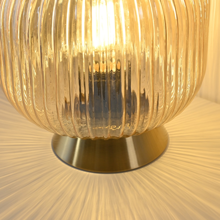 Schöner Wohnen 13573-27 - Stolní lampa NAMI 1xE27/25W/230V zlatá/béžová/kouřová