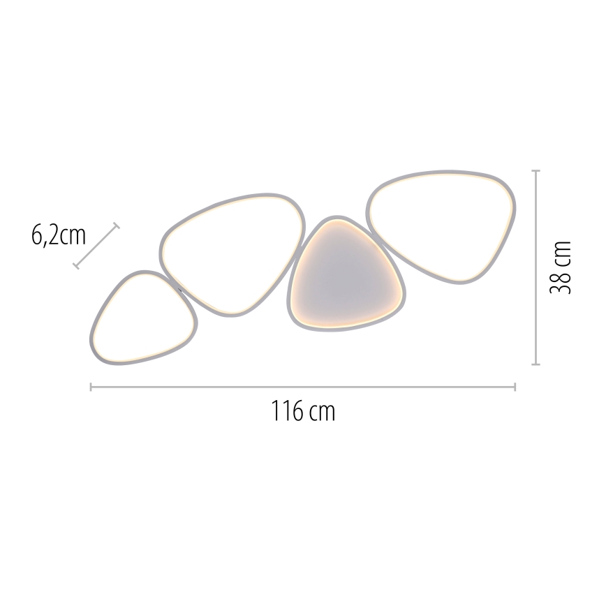 Schöner Wohnen 14039-16 - LED Stmívatelné stropní svítidlo PEBBLES LED/35,5W/230V bílá
