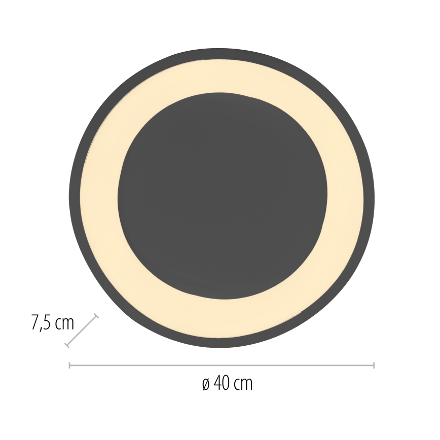 Schöner Wohnen 14233-18 - LED Stmívatelné stropní svítidlo MONTA LED/21W/230V pr. 40 cm černá