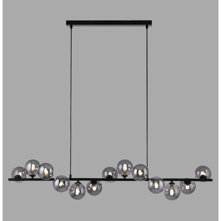 Schöner Wohnen 14504-18 - LED Lustr na lanku DUBAI 13xG9/3W/230V 118 m černá/kouřová
