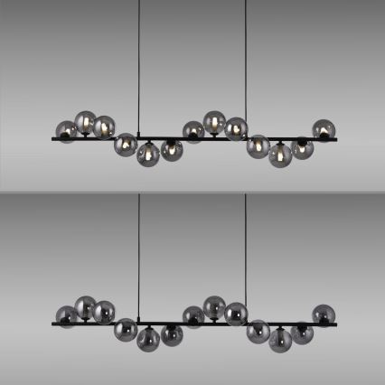 Schöner Wohnen 14504-18 - LED Lustr na lanku DUBAI 13xG9/3W/230V 118 m černá/kouřová