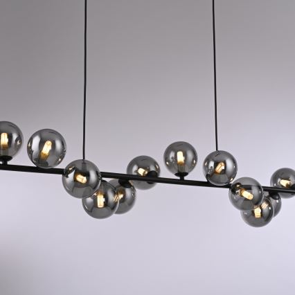 Schöner Wohnen 14504-18 - LED Lustr na lanku DUBAI 13xG9/3W/230V 118 m černá/kouřová