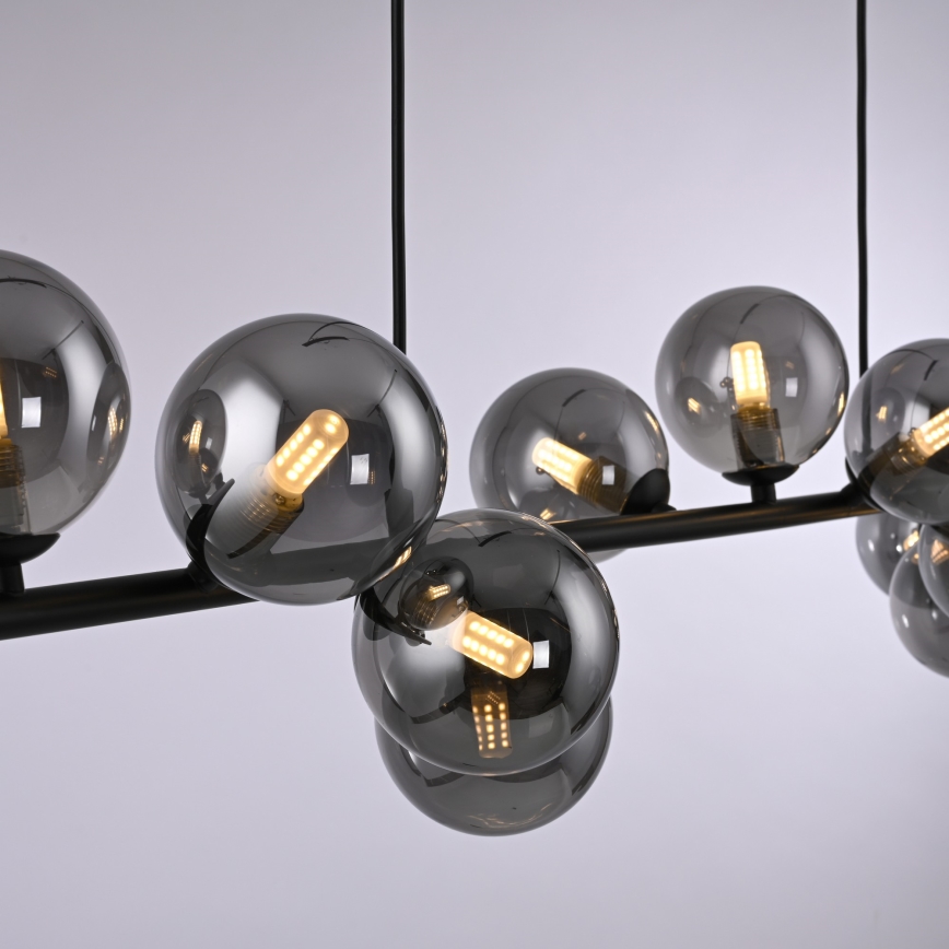 Schöner Wohnen 14504-18 - LED Lustr na lanku DUBAI 13xG9/3W/230V 118 m černá/kouřová