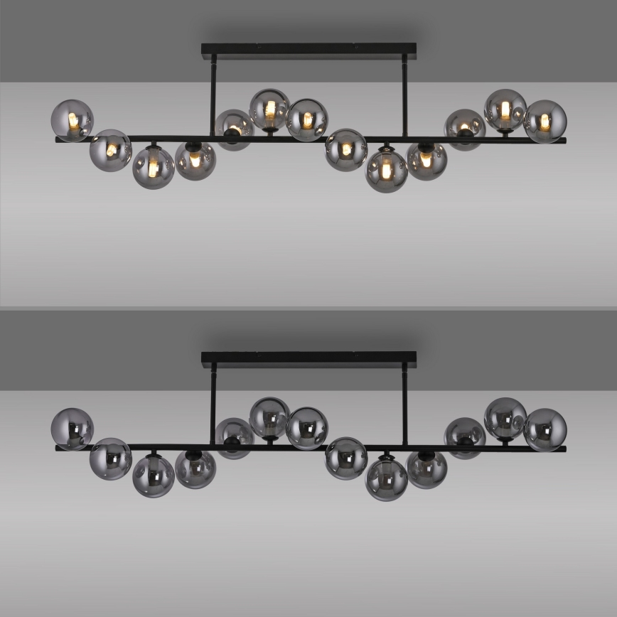 Schöner Wohnen 14505-18 - LED Lustr na tyči DUBAI 13xG9/3W/230V černá/kouřová