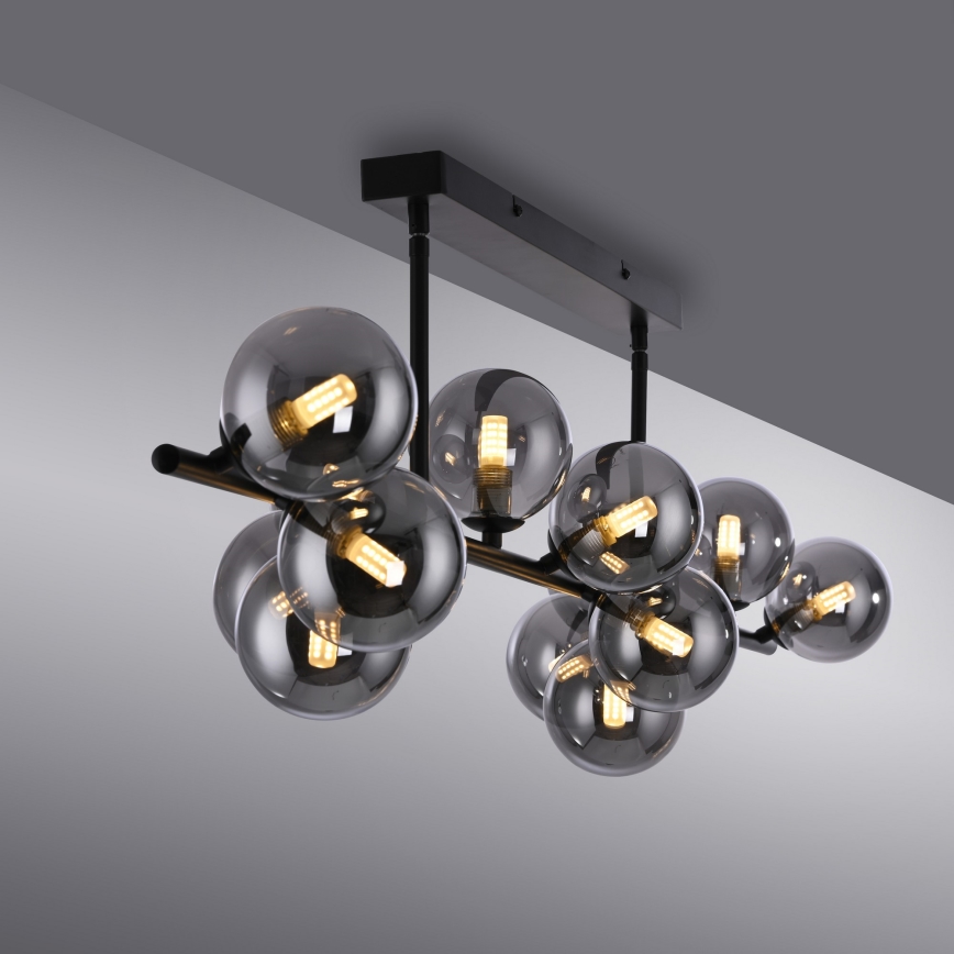 Schöner Wohnen 14505-18 - LED Lustr na tyči DUBAI 13xG9/3W/230V černá/kouřová