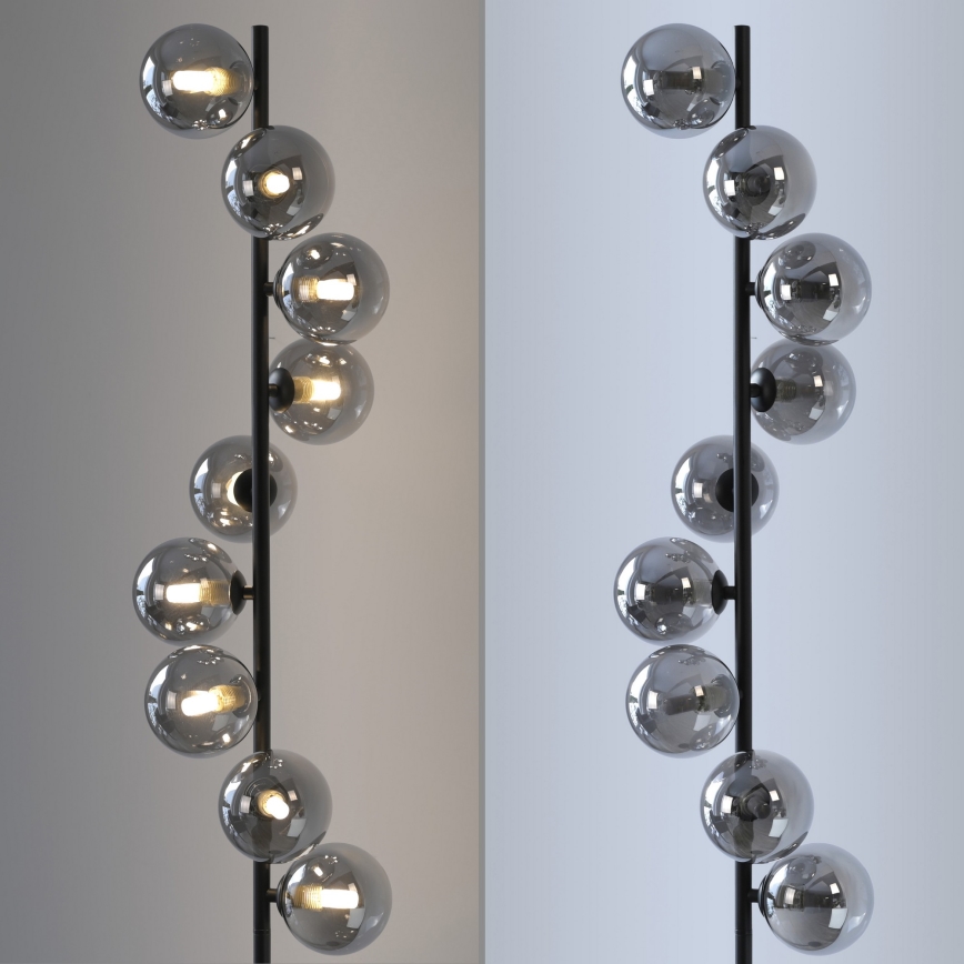 Schöner Wohnen 14506-18 - LED Stojací lampa DUBAI 9xG9/3W/230V černá/kouřová