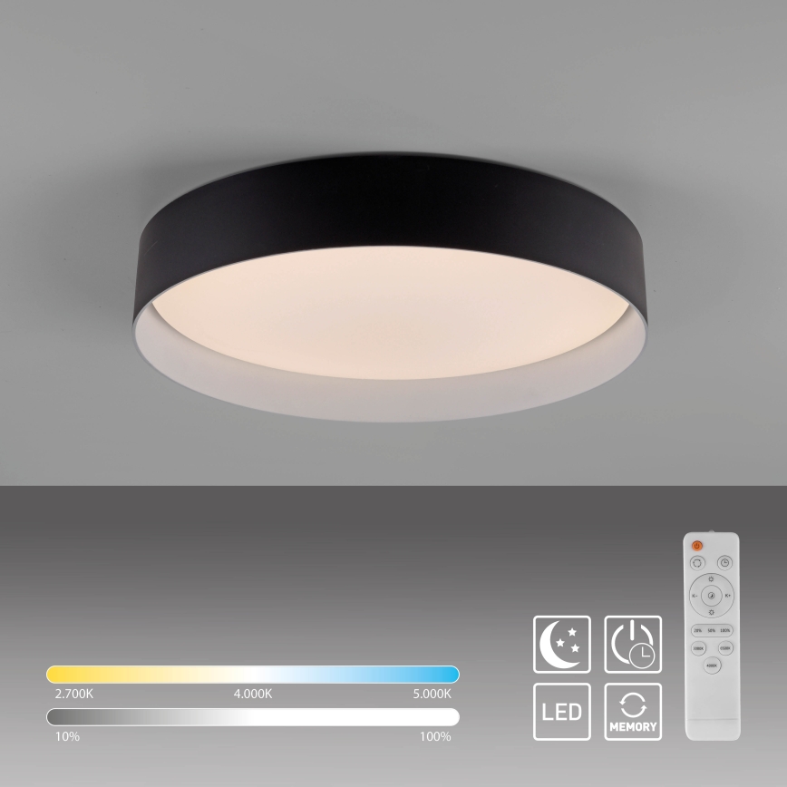 Schöner Wohnen 14594-18 - LED Stmívatelné stropní svítidlo TAVOLI LED/20W/230V 2700-6500K pr. 39 cm černá + dálkové ovládání
