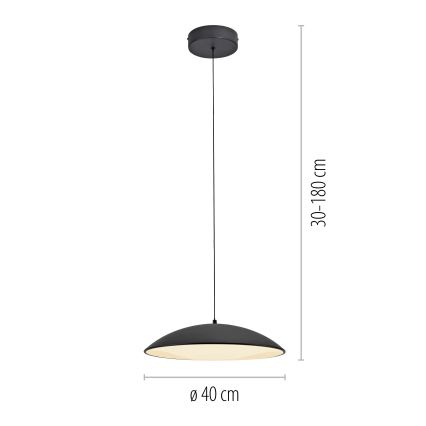 Schöner Wohnen 14606-18 - LED Stmívatelný lustr na lanku LENTE LED/17W/230V pr. 40 cm černá