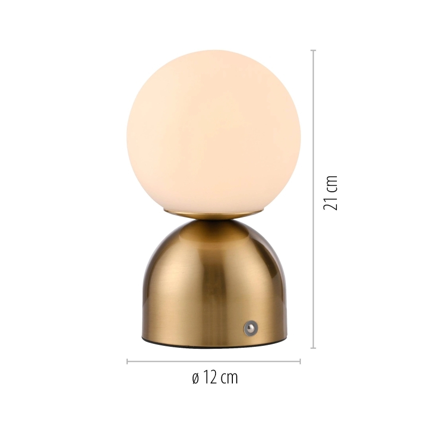 Schöner Wohnen 19218-12 - LED Stmívatelná dotyková nabíjecí stolní lampa RUDI LED/1,2W/5V 3000-6000K 1200 mAh zlatá