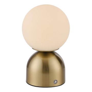 Schöner Wohnen 19218-12 - LED Stmívatelná dotyková nabíjecí stolní lampa RUDI LED/1,2W/5V 3000-6000K 1200 mAh zlatá