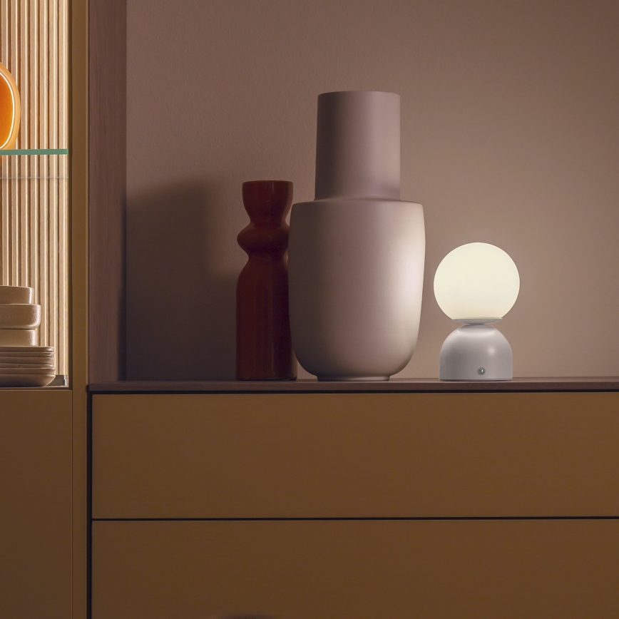 Schöner Wohnen 19218-39 - LED Stmívatelná dotyková nabíjecí stolní lampa RUDI LED/1,2W/5V 3000-6000K 1200 mAh šedá