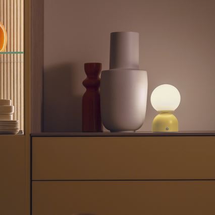 Schöner Wohnen 19218-81 - LED Stmívatelná dotyková nabíjecí stolní lampa RUDI LED/1,2W/5V 3000-6000K 1200 mAh žlutá