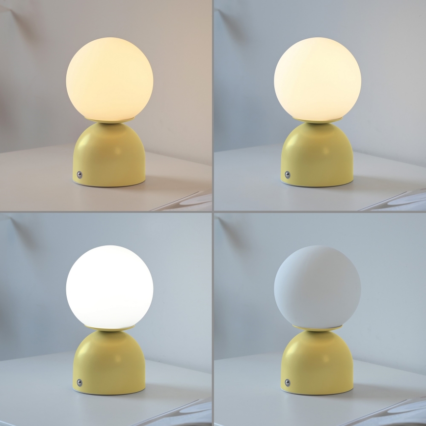 Schöner Wohnen 19218-81 - LED Stmívatelná dotyková nabíjecí stolní lampa RUDI LED/1,2W/5V 3000-6000K 1200 mAh žlutá