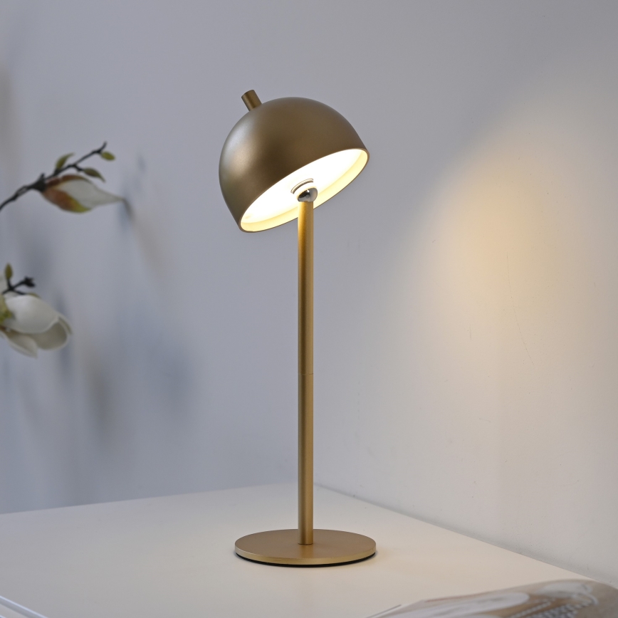 Schöner Wohnen 19244-12 - LED Stmívatelná dotyková nabíjecí venkovní stolní lampa BELLIS LED/2,5W/5V 2600 mAh IP54 zlatá