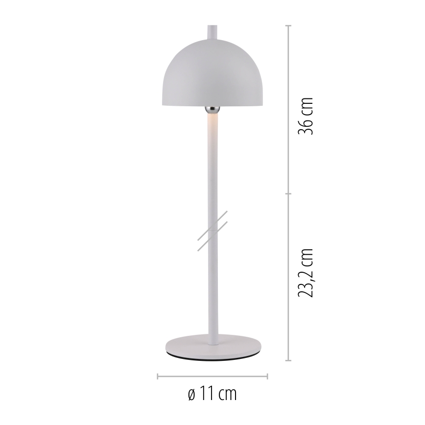 Schöner Wohnen 19244-16 - LED Stmívatelná dotyková nabíjecí venkovní stolní lampa BELLIS LED/2,5W/5V 2600 mAh IP54 bílá