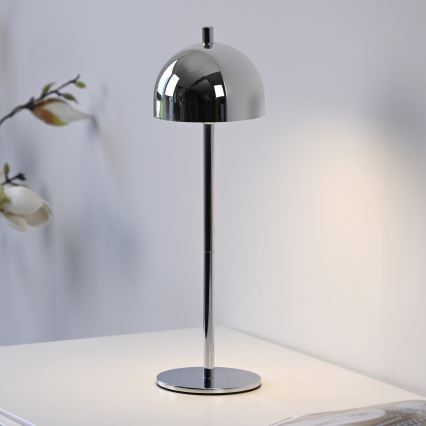 Schöner Wohnen 19244-17 - LED Stmívatelná dotyková nabíjecí venkovní stolní lampa BELLIS LED/2,5W/5V 2600 mAh IP54 lesklý chrom